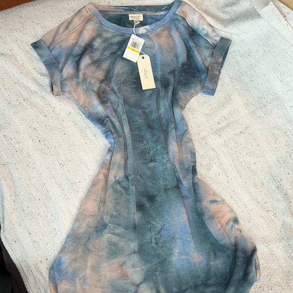 Anthropologie Dresses & Skirts - Muted blue tie dye shirt dress